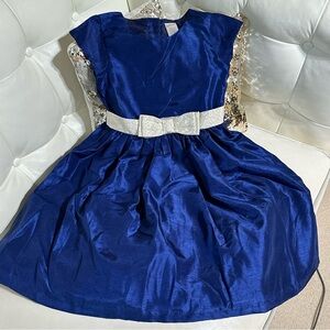 Gymboree Dress with Silver Bow - Conalt Blue
